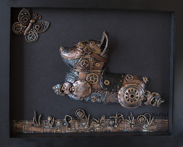 Polymer Clay Steampunk Corgi